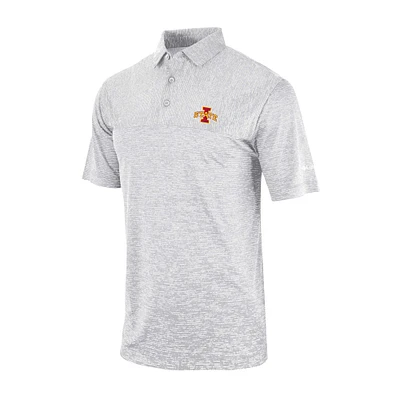 Men's Columbia Gray Iowa State Cyclones Omni-Wick Heading Out Polo