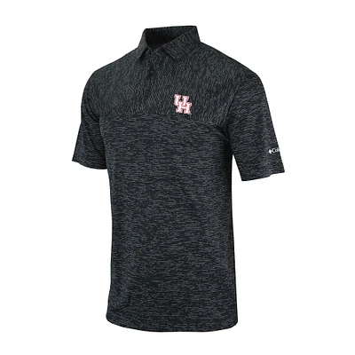 Men's Columbia Black Houston Cougars Omni-Wick Heading Out Polo