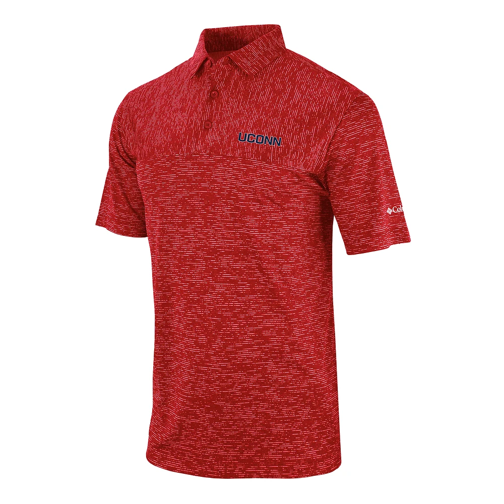 Men's Columbia Red UConn Huskies Omni-Wick Heading Out Polo