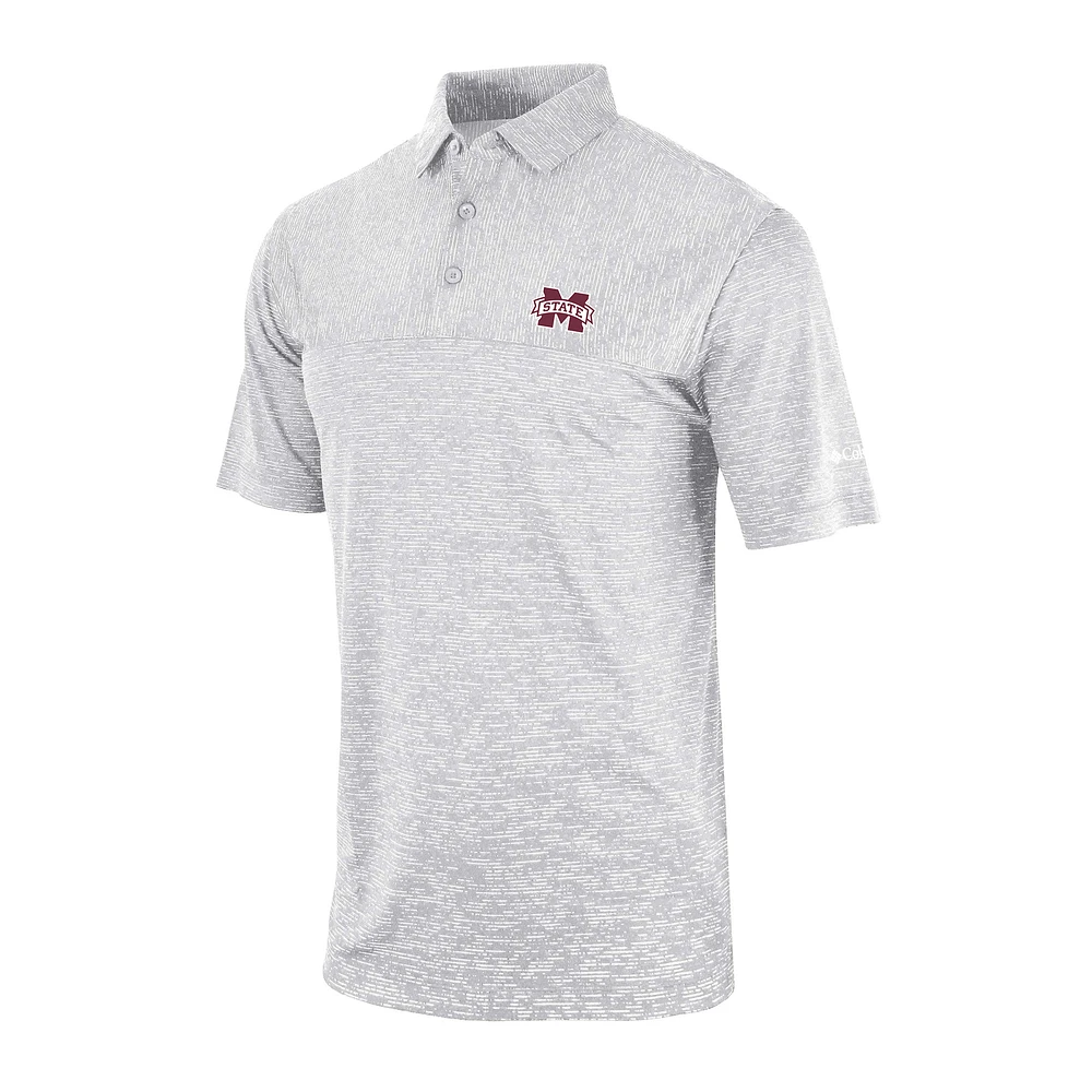 Men's Columbia Gray Mississippi State Bulldogs Omni-Wick Heading Out Polo