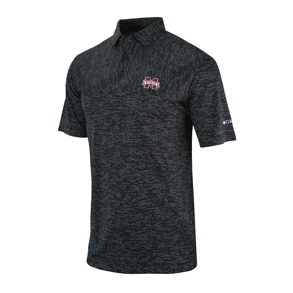 Men's Columbia Black Mississippi State Bulldogs Omni-Wick Heading Out Polo