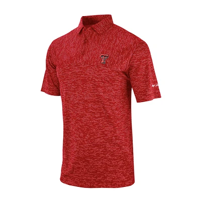 Men's Columbia Red Texas Tech Raiders Omni-Wick Heading Out Polo