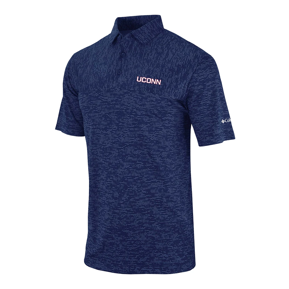 Men's Columbia Navy UConn Huskies Omni-Wick Heading Out Polo