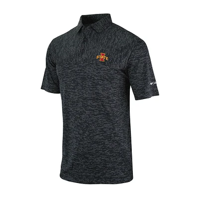Men's Columbia Black Iowa State Cyclones Omni-Wick Heading Out Polo