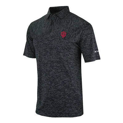 Men's Columbia Black Indiana Hoosiers Omni-Wick Heading Out Polo
