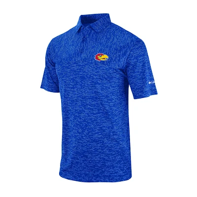Men's Columbia Royal Kansas Jayhawks Omni-Wick Heading Out Polo
