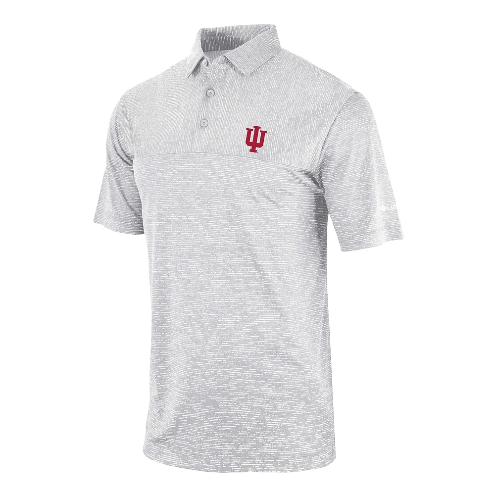 Men's Columbia Gray Indiana Hoosiers Omni-Wick Heading Out Polo