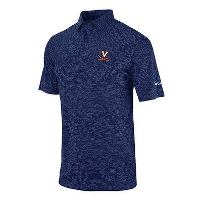 Men's Columbia Navy Virginia Cavaliers Omni-Wick Heading Out Polo