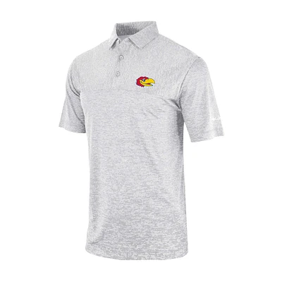 Men's Columbia Gray Kansas Jayhawks Omni-Wick Heading Out Polo