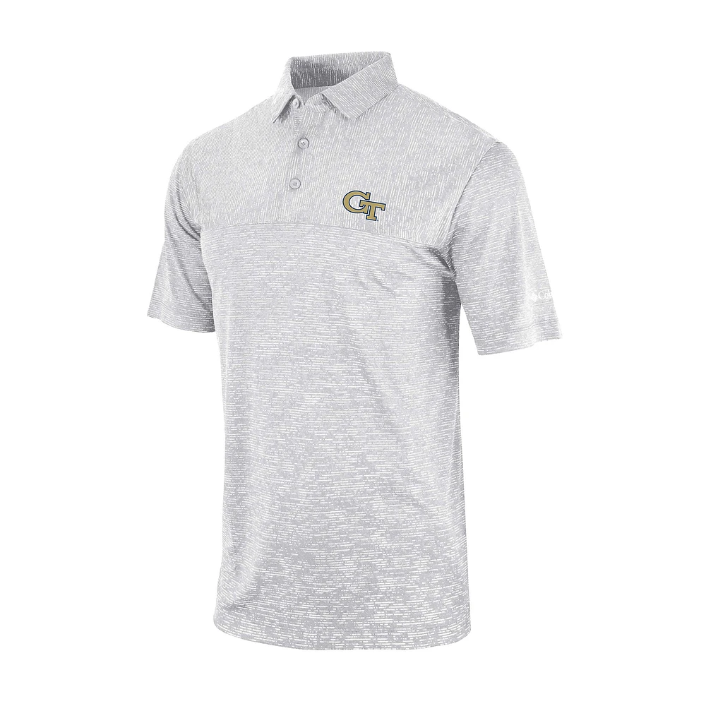 Men's Columbia Gray Georgia Tech Yellow Jackets Omni-Wick Heading Out Polo