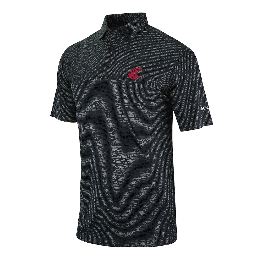 Men's Columbia Black Washington State Cougars Omni-Wick Heading Out Polo