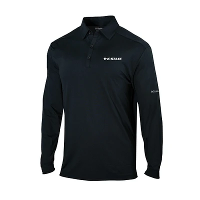 Men's Columbia Kansas State Wildcats Omni-Wick Pin High Long Sleeve Polo
