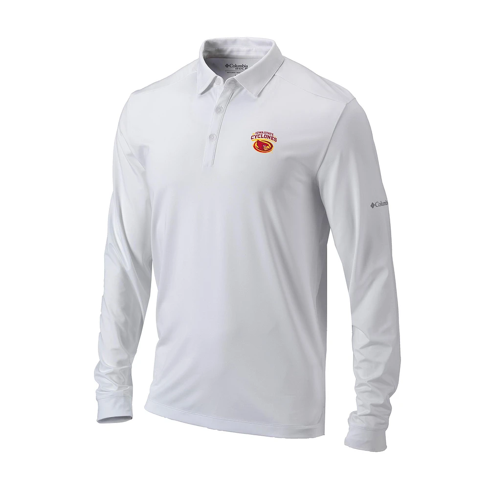 Men's Columbia Iowa State Cyclones Omni-Wick Pin High Long Sleeve Polo