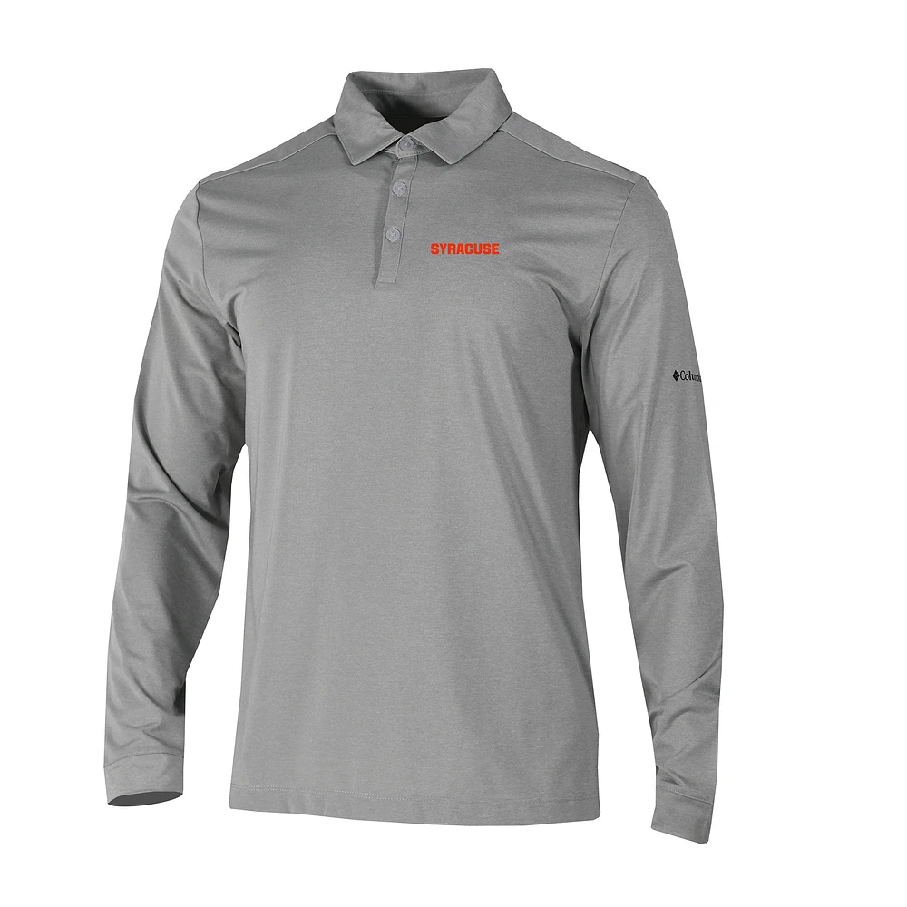 Men's Columbia Syracuse Orange Omni-Wick Pin High Long Sleeve Polo