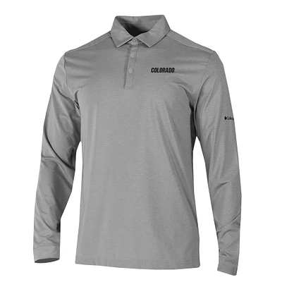 Men's Columbia Gray Colorado Buffaloes Omni-Wick Pin High Long Sleeve Polo