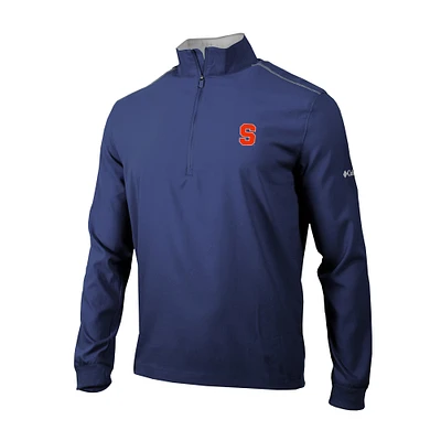 Men's Columbia Navy Syracuse Orange Omni-Wick Bogey's Paradise Quarter-Zip Top