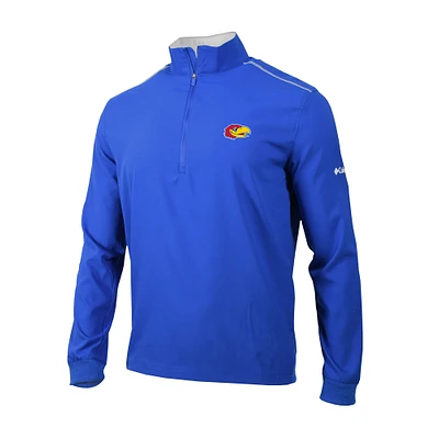 Men's Columbia Royal Kansas Jayhawks Omni-Wick Bogey's Paradise Quarter-Zip Top