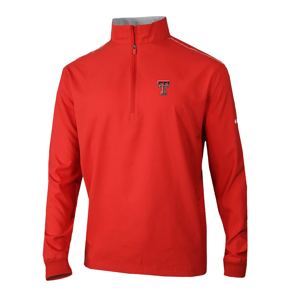 Men's Columbia Red Texas Tech Raiders Omni-Wick Bogey's Paradise Quarter-Zip Top