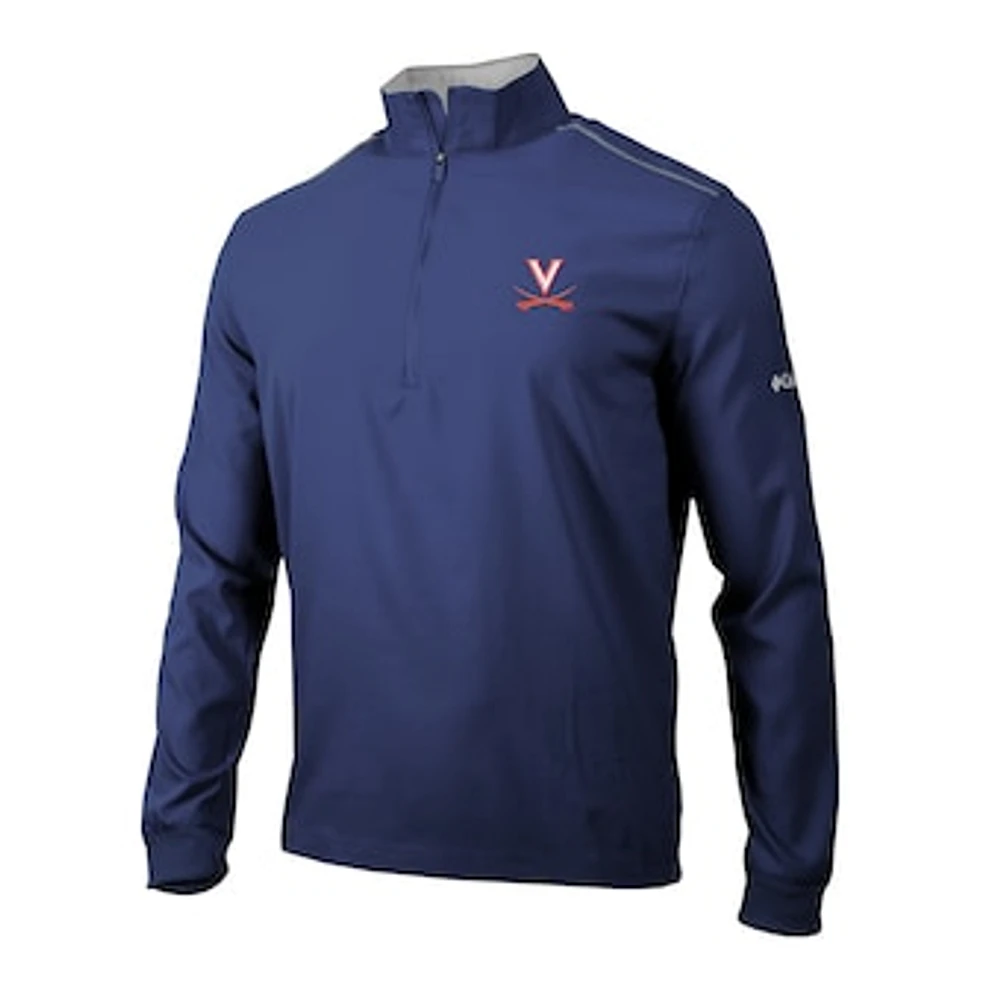 Men's Columbia Navy Virginia Cavaliers Omni-Wick Bogey's Paradise Quarter-Zip Top