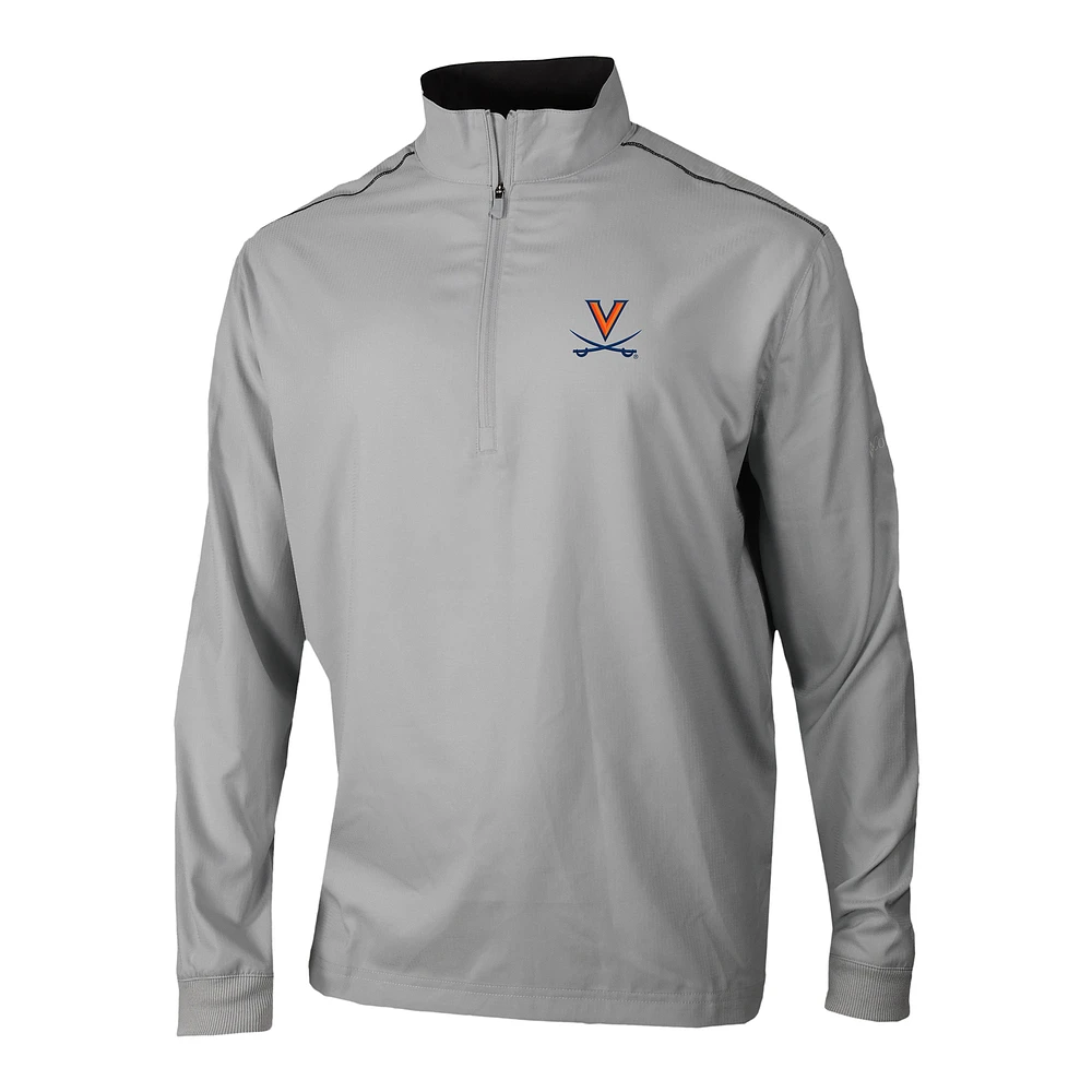 Men's Columbia Gray Virginia Cavaliers Omni-Wick Bogey's Paradise Quarter-Zip Top