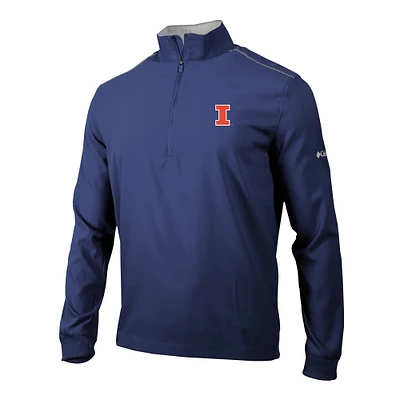 Men's Columbia Navy Illinois Fighting Illini Omni-Wick Bogey's Paradise Quarter-Zip Top