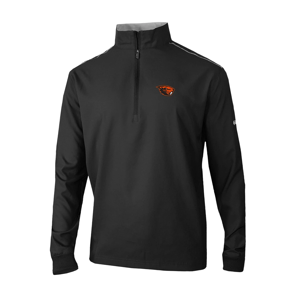 Men's Columbia Black Oregon State Beavers Omni-Wick Bogey's Paradise Quarter-Zip Top