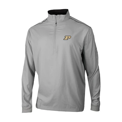 Men's Columbia Gray Purdue Boilermakers Omni-Wick Bogey's Paradise Quarter-Zip Top