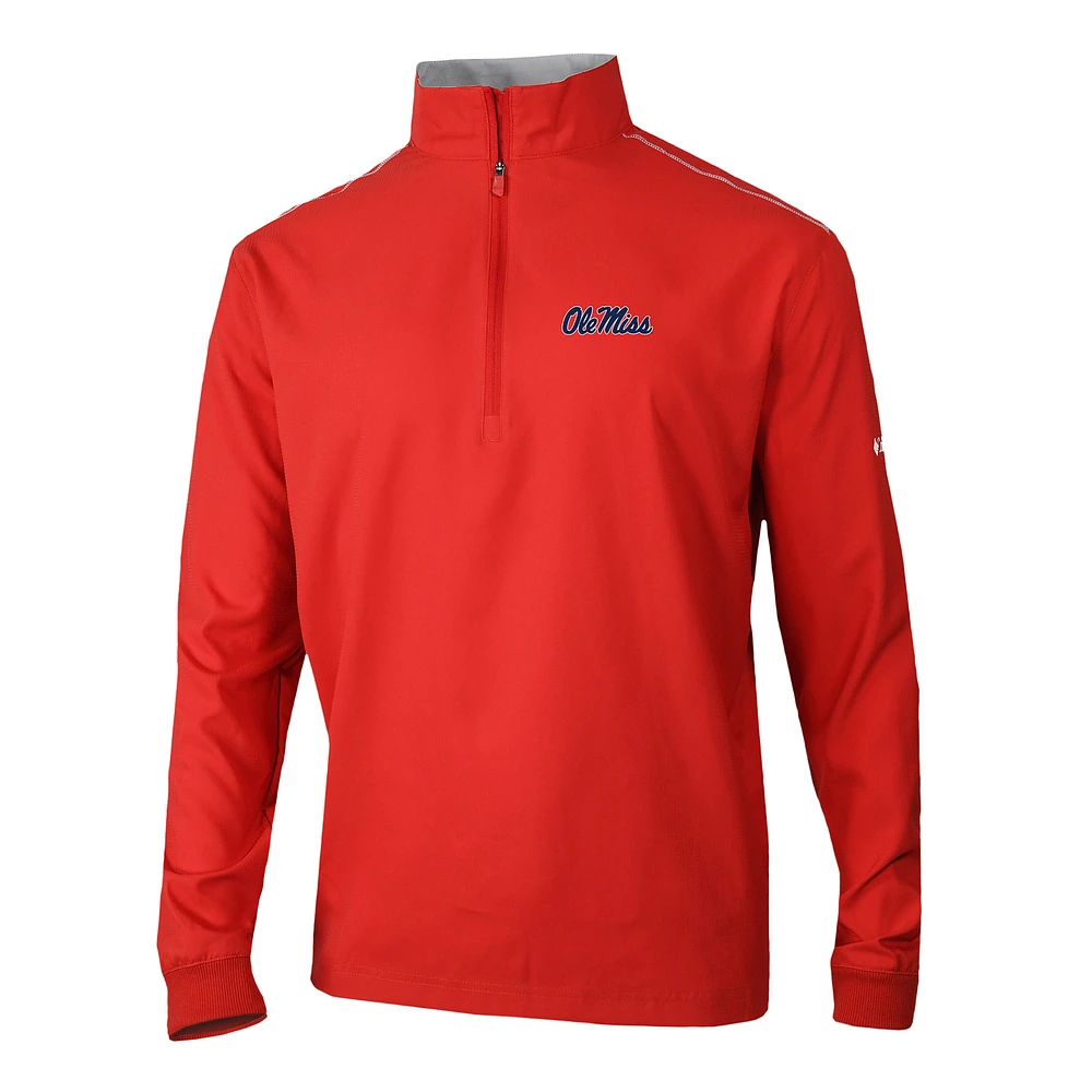 Men's Columbia Red Ole Miss Rebels Omni-Wick Bogey's Paradise Quarter-Zip Top