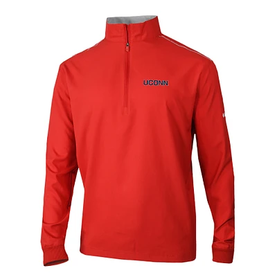 Men's Columbia Red UConn Huskies Omni-Wick Bogey's Paradise Quarter-Zip Top