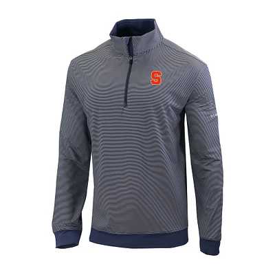 Men's Columbia Navy Syracuse Orange Omni-Wick Even Lie Quarter-Zip Top