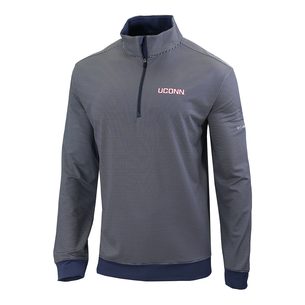 Men's Columbia Navy UConn Huskies Omni-Wick Even Lie Quarter-Zip Top