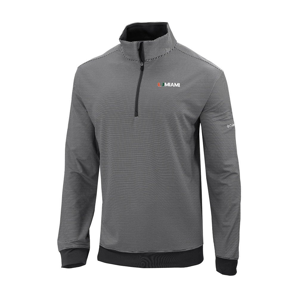 Men's Columbia Black Miami Hurricanes Omni-Wick Even Lie Quarter-Zip Top