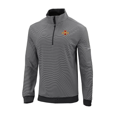 Men's Columbia Black Iowa State Cyclones Omni-Wick Even Lie Quarter-Zip Top