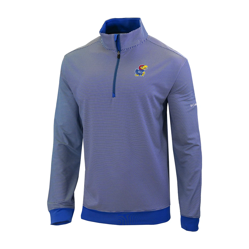 Men's Columbia Royal Kansas Jayhawks Omni-Wick Even Lie Quarter-Zip Top
