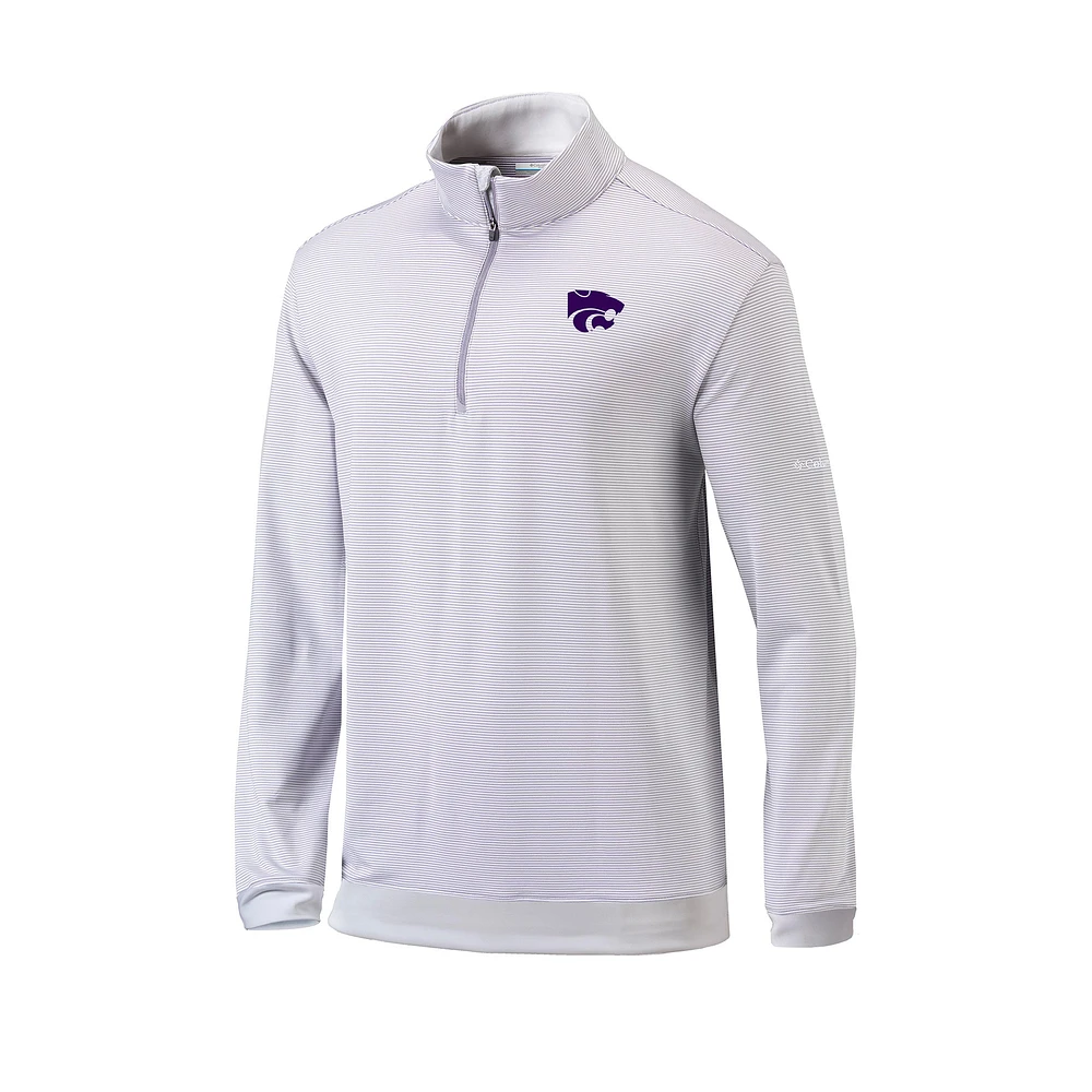 Men's Columbia Gray Kansas State Wildcats Omni-Wick Even Lie Quarter-Zip Top
