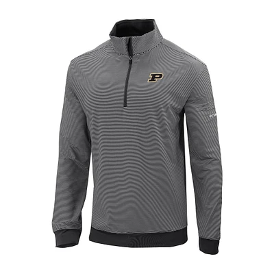 Men's Columbia Black Purdue Boilermakers Omni-Wick Even Lie Quarter-Zip Top