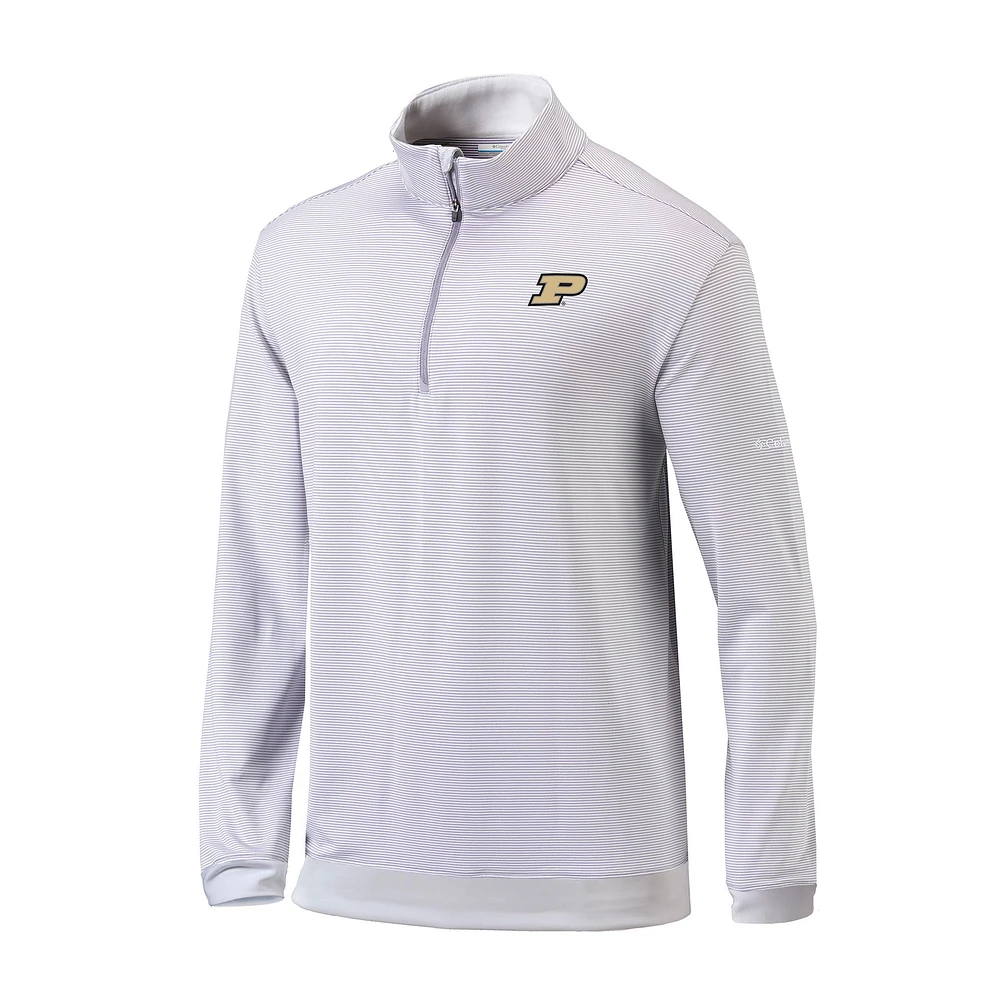 Men's Columbia Gray Purdue Boilermakers Omni-Wick Even Lie Quarter-Zip Top
