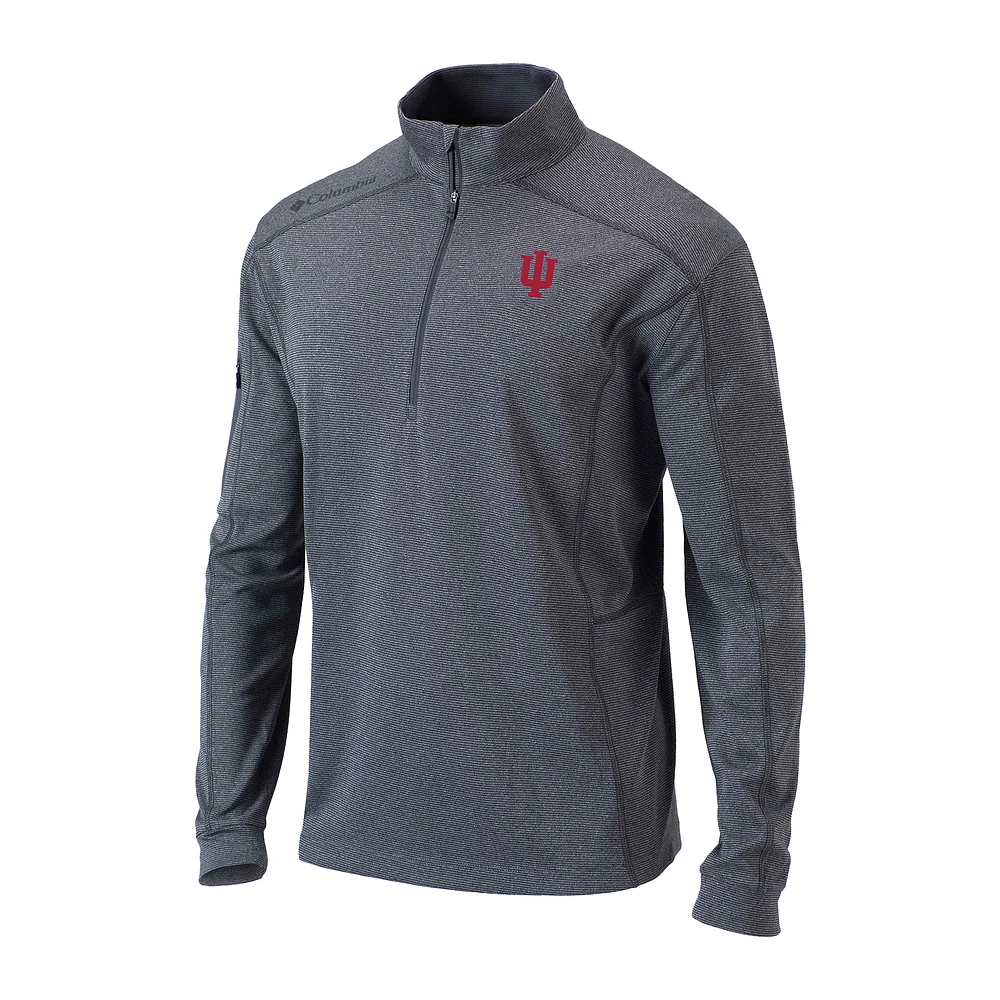 Men's Columbia Gray Indiana Hoosiers Omni-Wick Shotgun Quarter-Zip Pullover