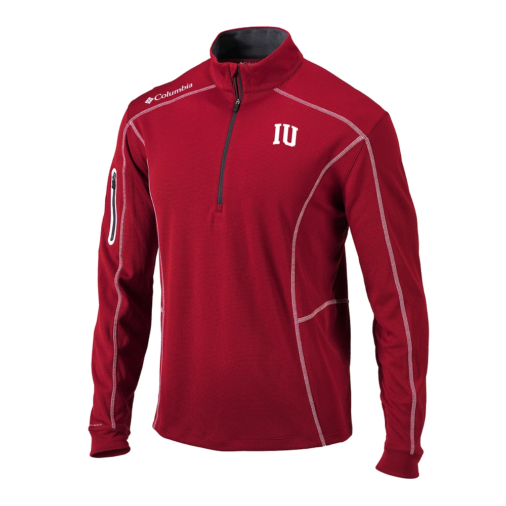 Men's Columbia Crimson Indiana Hoosiers Omni-Wick Shotgun Quarter-Zip Pullover