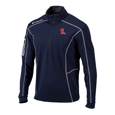Men's Columbia Navy Ole Miss Rebels Omni-Wick Shotgun Quarter-Zip Pullover