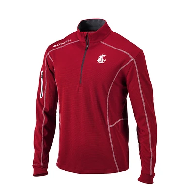 Men's Columbia Crimson Washington State Cougars Omni-Wick Shotgun Quarter-Zip Pullover