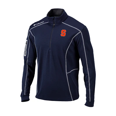 Men's Columbia Navy Syracuse Orange Omni-Wick Shotgun Quarter-Zip Pullover