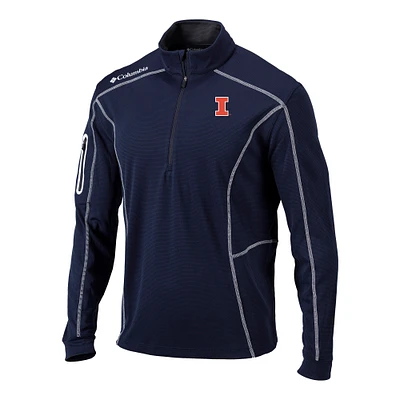Men's Columbia Navy Illinois Fighting Illini Omni-Wick Shotgun Quarter-Zip Pullover