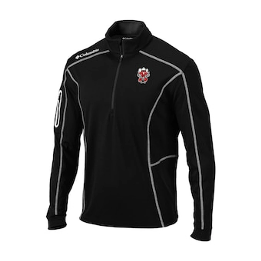 Men's Columbia Black Texas Tech Red Raiders Omni-Wick Shotgun Quarter-Zip Pullover