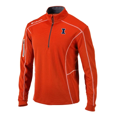 Men's Columbia Orange Illinois Fighting Illini Omni-Wick Shotgun Quarter-Zip Pullover