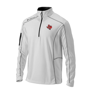Men's Columbia White Texas Tech Red Raiders Omni-Wick Shotgun Quarter-Zip Pullover