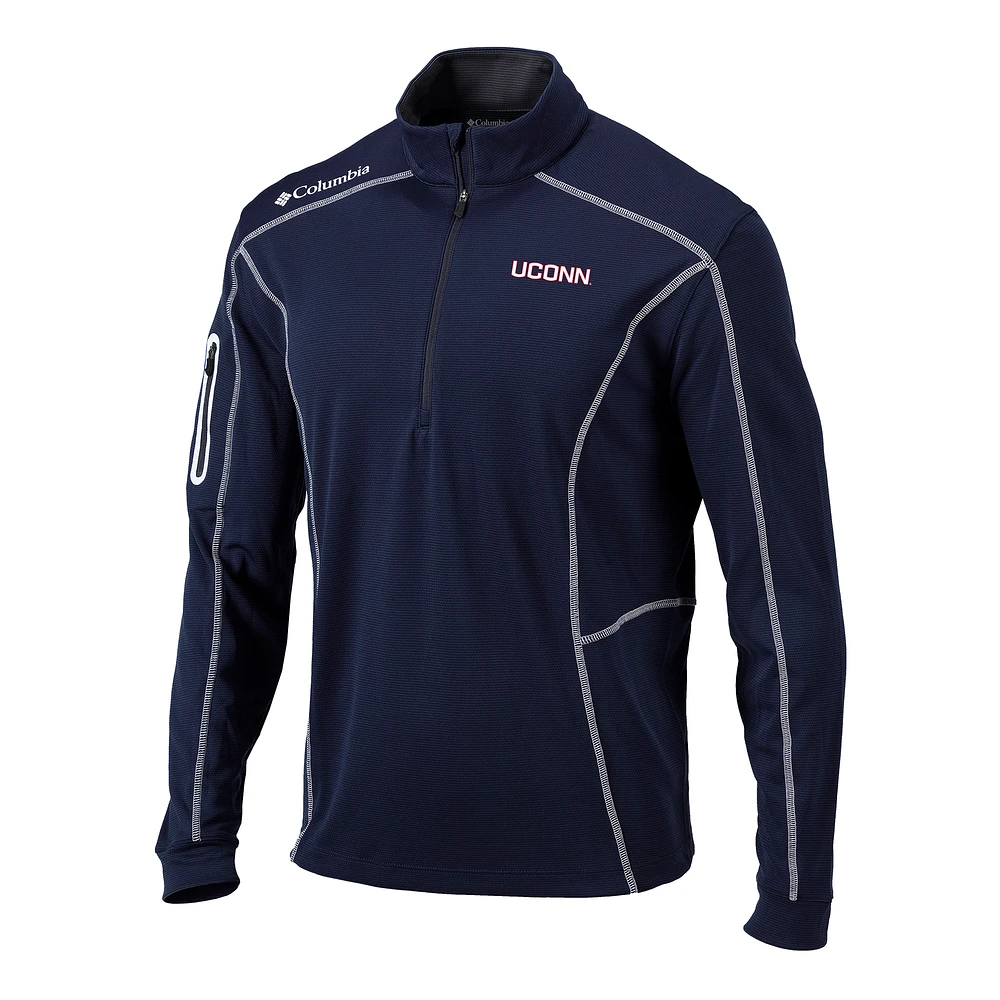 Men's Columbia Navy UConn Huskies Omni-Wick Shotgun Quarter-Zip Pullover