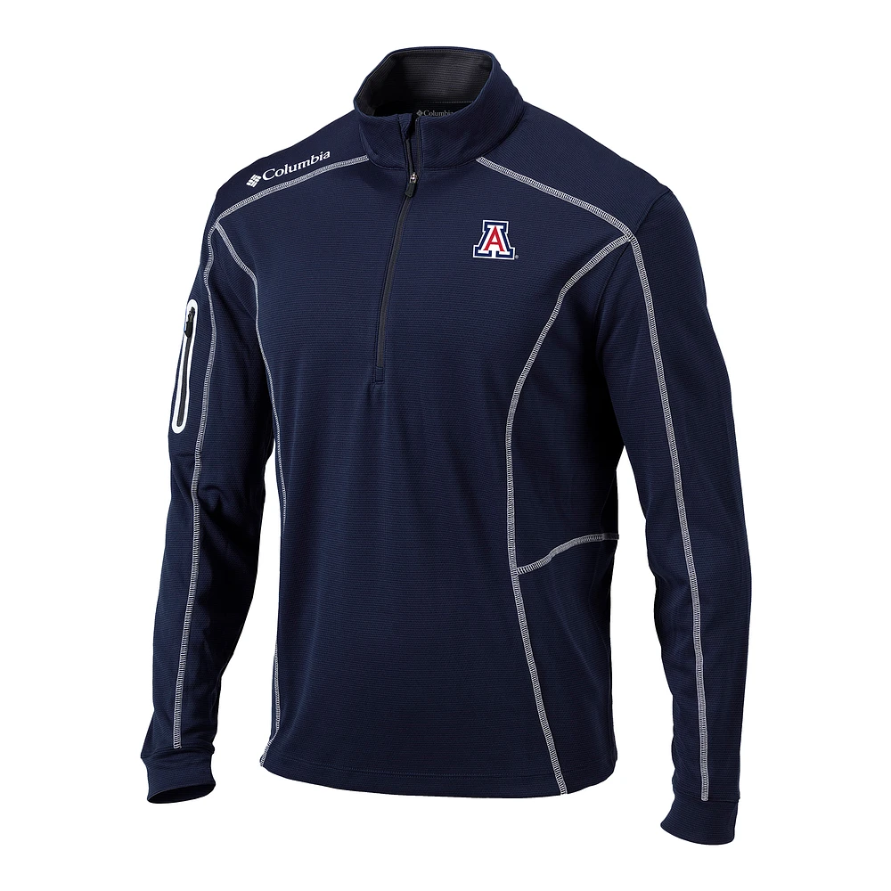 Men's Columbia Navy Arizona Wildcats Omni-Wick Shotgun Quarter-Zip Pullover