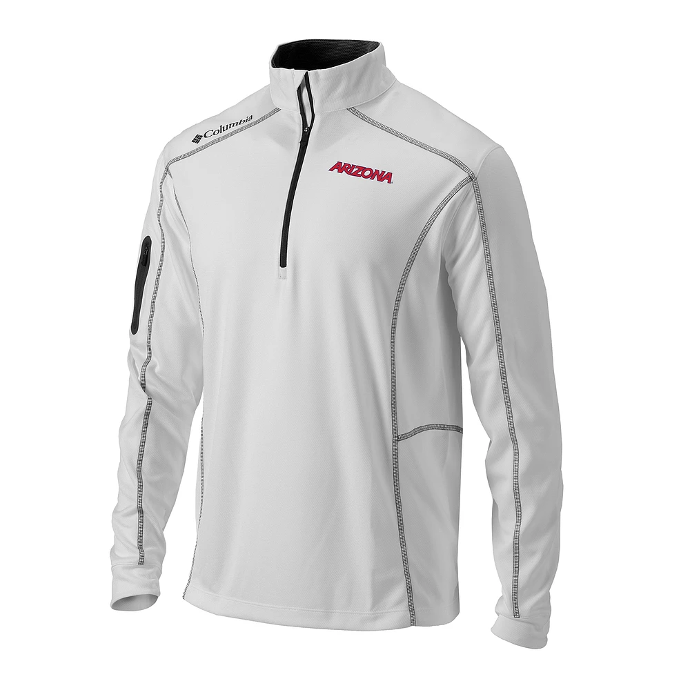 Men's Columbia White Arizona Wildcats Omni-Wick Shotgun Quarter-Zip Pullover