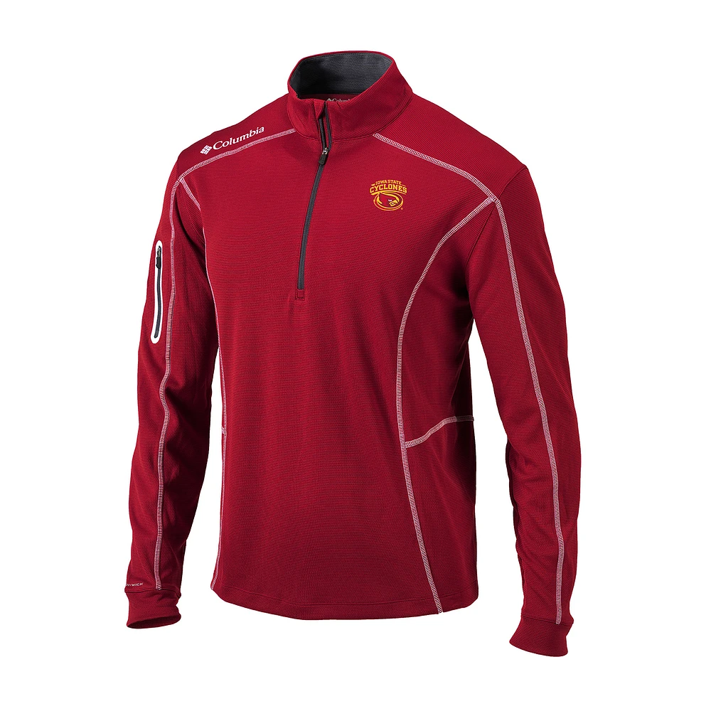 Men's Columbia Cardinal Iowa State Cyclones Omni-Wick Shotgun Quarter-Zip Pullover